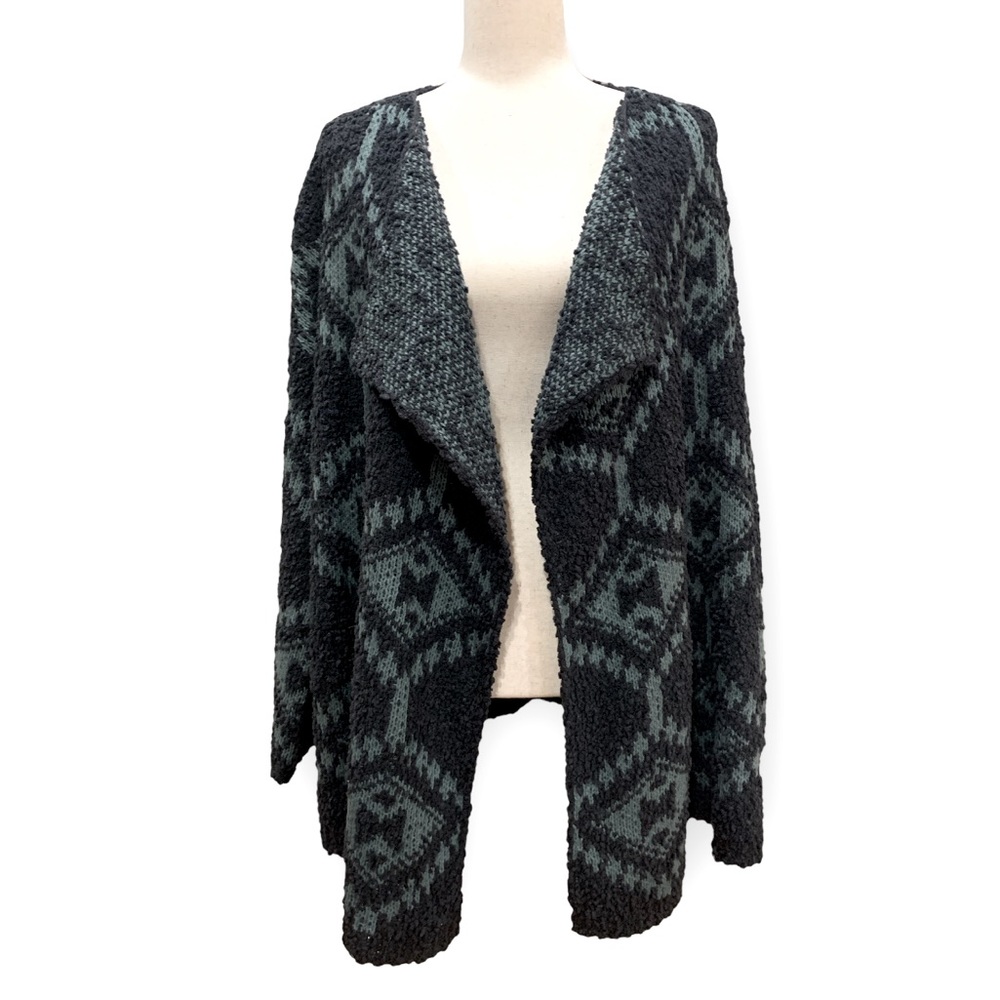 POL Aztec Design Knobby Knit Front Cardigan Sweater Size Medium